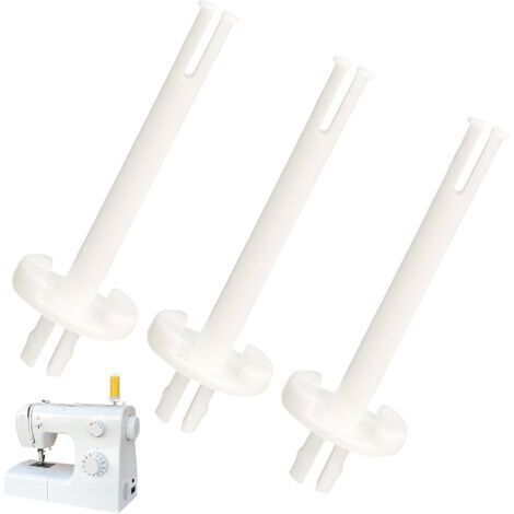 Lot de 3 Porte Bobines pour Machine à Coudre, Porte Bobine de Fil Blanc en Plastique, Accessoires de Remplacement Compatibles avec Machine à Coudre Toyota et Autres Marques, 141000516