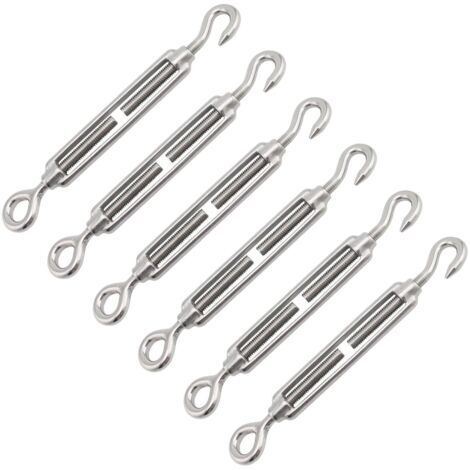 CSPARKV Tendeur De Cable, Ridoir M4, Tendeur Cable Inox, 6 PcsTendeur Cable Acier, Cable Tendeur, Tendeur Cable, Tendeur Inox, Tendeur Acier, Tendeur Vis, élingue Inox, Cable Avec Tendeur, Tendeur Fil