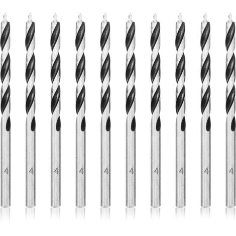 Forets à Bois Hélicoïdaux 4mm 10 Pièces Mèche pour Bois Professional Foret Brad Point pour Bois (1/5)