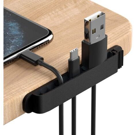 2PCS Clips Câbles Organisateur Bureau,Rangement Bureau,Accessoire Bureau,Range Câble,Attache Câble,Câble Management,Convient Aux écouteurs / Câble de Données / Souris, etc (noir) (1/5)