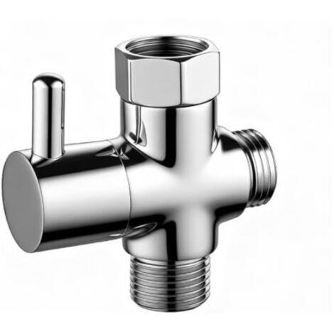 Robinet WC 3 Voies, Inverseur Douche, 1/2 Pouce Vanne Dérivation Bras Douche, Séparateur Pommeau Douche Laiton, G1/2 Remplacement Vanne Dérivation Douche Métal
