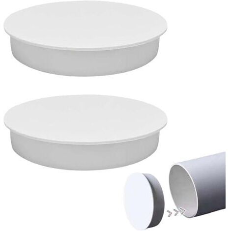 2 Pièces Couvercle De Tuyau De Ventilation 110 Mm, Bouchon De Manchon PVC pour Tuyaux De Drainage, Capuchon Tuyau Ventilation en Plastique De Système D'Aération Contre Les Odeurs E (1/5)