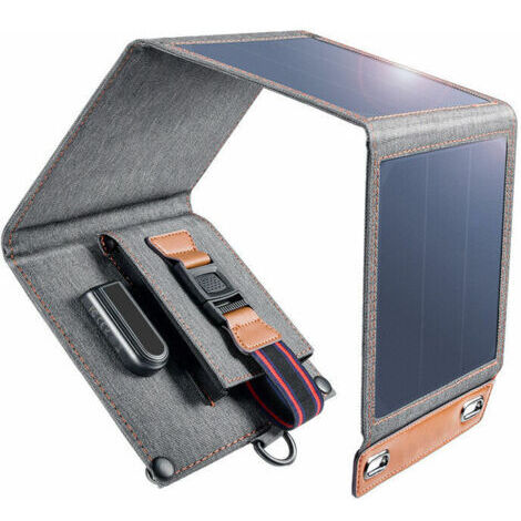 14W Panneau Solaire Portable, Ultra Léger, USB Port (5V/2.4A), IPX4, SunPower Chargeur Solaire Pliable pour Toutes Les Activit (1/4)