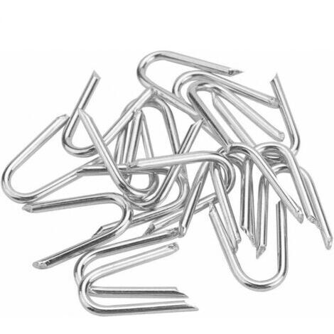 Cyslmuk – Crampons en acier galvanisé 100 pièces – Clous en U pour clôture et grillage – Résistants à la rouille – Installation facile