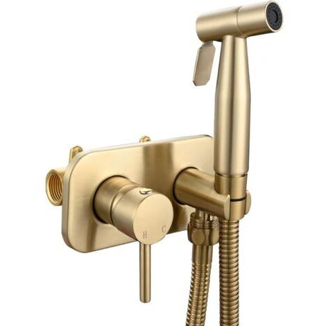 Pistolet de douchette dissimulé pour cuvette de toilettes avec eau chaude et froide, embout de douchette à main sous pression pour bidet