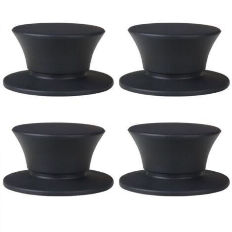 Lot de 4 Poignées de Couvercle Casserole en Silicone, Boutons de Rechange Universels Résistants à la Chaleur Sans BPA Avec, vis et Joints en Acier Inoxydable (noir)