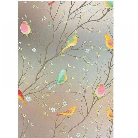 Film autocollant statique pour fenêtre, translucide, opaque, intimité, cellophane, autocollant pour vitre, oiseaux, 45x100 cm