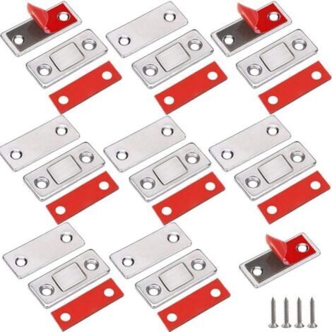 Loquet Magnetique,8 Pièces Ultra Mince Aimant de Porte Placard Adhésif Loqueteau Aimant Fermeture Meuble Aimant Puissant pour Porte de Coulissante Tiroirs Fenêtre Armoire (1/5)