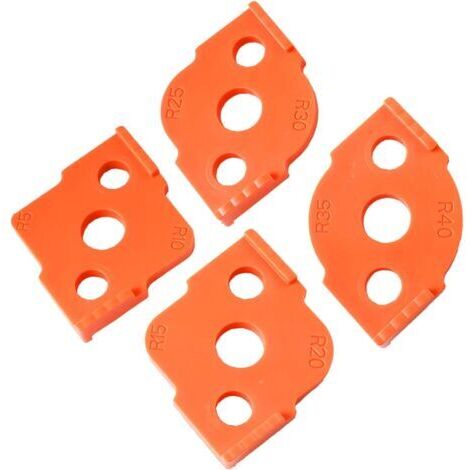 Lot de 4 modèles de routeur de rayon en ABS + CNC pour le travail du bois, coins arrondis R5 à R40 (1/5)