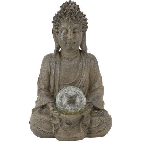 TONYSA Statue de bouddha en résine, Sculpture avec lampe, pour décoration de jardin extérieur, ornement de maison (1/5)