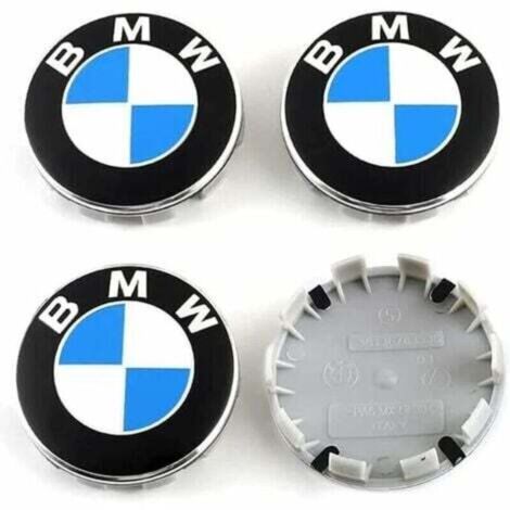 4 pièces Cache Moyeux Compatible with BMW 68mm Centre Roue ABS Accessoires de Voiture,Bleu (1/5)