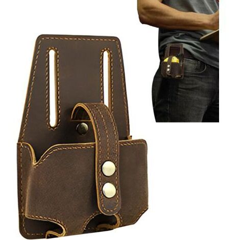 Support de ruban à mesurer, étui pour ruban à mesurer - Étui de ceinture à mesurer pour ruban à mesurer Porte-ruban à mesurer en cuir, à outils, pochette étui à fixer à la ceinture pour charp (1/5)
