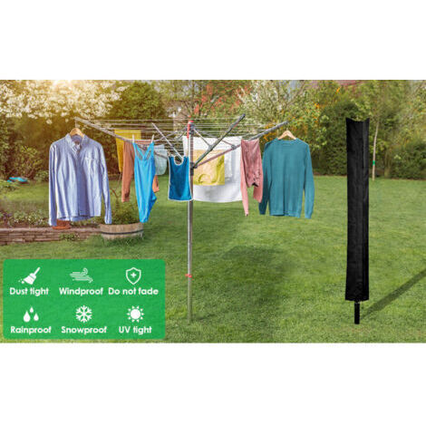 1 housse de protection séchoir parapluie, Oxford 210D, étanche et anti-UV, pour étendoir rotatif 168 x 28 cm, usage extérieur