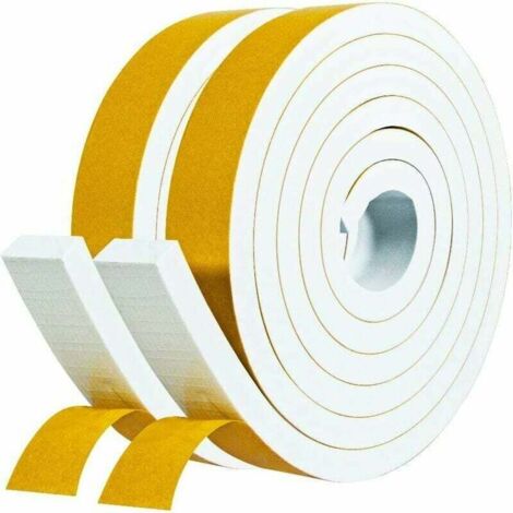Joint Adhésif en Caoutchouc pour Fenetre Porte Entrée de garage douche 2 rouleaux 25mm x 10mm x 5m Joint Calfeutrage en Bande d'Isolation Phonique Protection Antichoc - 2 pcs 5m (1/5)