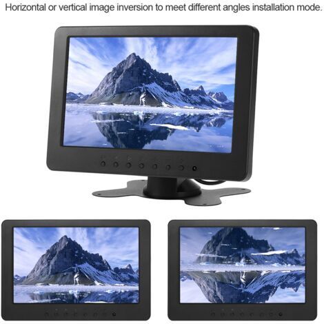 TONYSA Écran TFT LCD de 7 pouces 16:9 1024 x 600 BNC AV Video Audio pour la sécurité PC VCD DVD Prise EU pour Voiture
