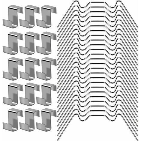 Kit de réparation de serre comprenant 100 clips de fixation en acier inoxydable pour vitres de serre (50 clips de fixation pour vitrage de serre + 50 clips de chevauchement en Z pour serre) (1/4)