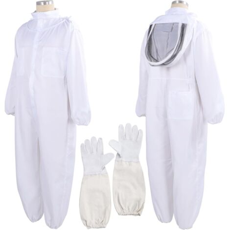 TONYSA Combinaison d'apiculture, combinaison d'apiculture pour hommes et femmes avec gants et capuche ventilée, kit de démarrage d'apiculture pour jardinier et apiculteur, XL