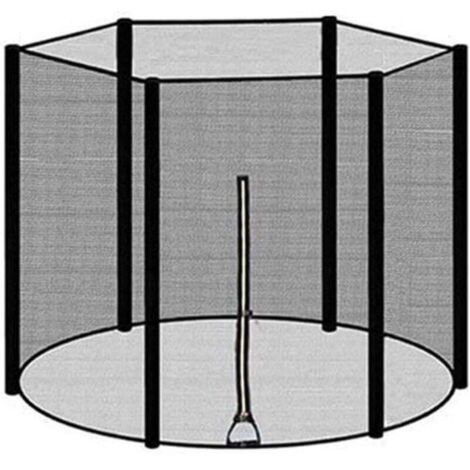 Tonchean – Filet de protection pour trampoline – Nylon PE dense 120 g/m² – Hauteur 163 cm – 6 poteaux pour sécurité optimale (1/5)