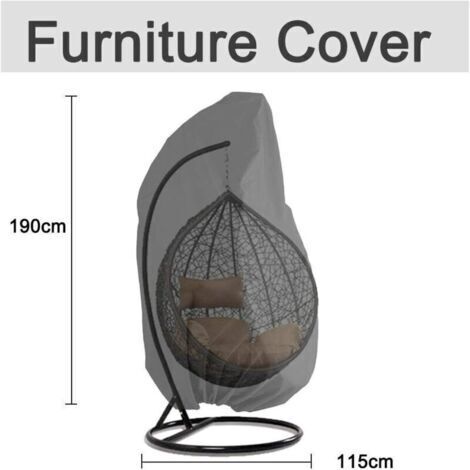 Housse pour mobilier de jardin, Housse de Fauteuil Suspendu Jardin Rotin Osier Fauteuil Suspendu Imperméable Housse Housse de Protection pour œufs Chaise résistant à l'eau et à la poussière - 190 X115