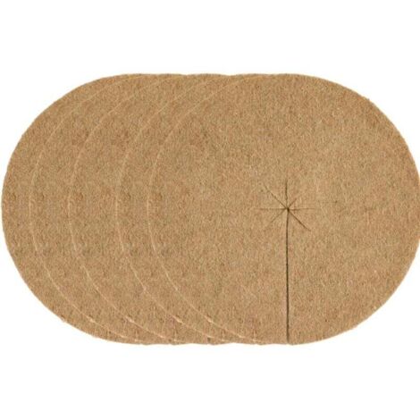 Lot 5 Disques Paillage Ø40cm Feutre de Jute Protection Plante, Mauvaises Herbes, Gel (1/4)