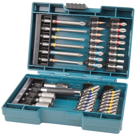 Trimec – Coffret d'embouts de vissage 43 pcs pour visseuse à chocs – Compatibilité MAKITA – Pour vis en bois dur et métal – Vissage rapide en série