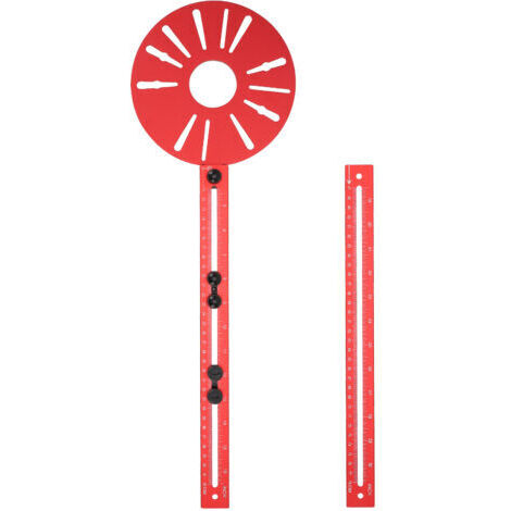TONYSA Nouveau support de fraisage 4 en 1 pour rainures, gabarit de découpe circulaire en alliage d'aluminium, guide de fraisage multifonctionnel, outil de travail du bois réglable (rouge rose)