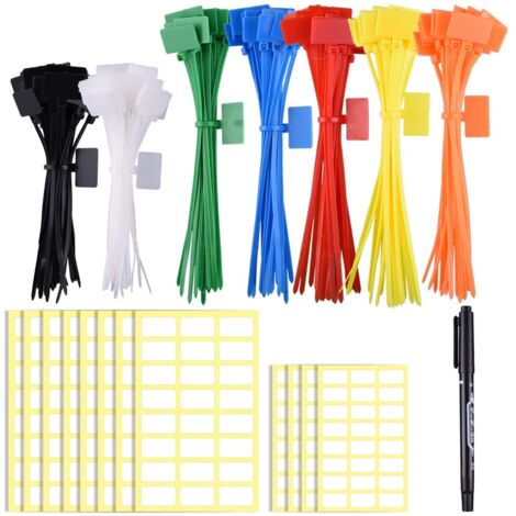 Étiquettes colorées pour câbles électriques, attaches marqueurs de 4/6 pouces (100 pièces)