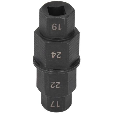 Outil d'essieu hexagonal pour moto, clé de retrait de broche de roue avant dédiée 17 19 22 24mm noir (1/5)