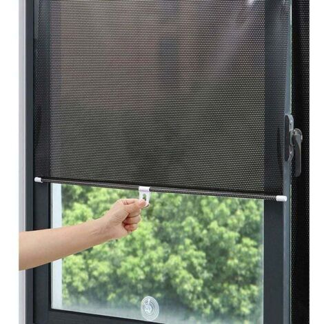 Tuserxln – Store enrouleur occultant sans perçage – Stores à rouleau pare-soleil rétractables – Ventouses pour fenêtres 50x125cm – Protection UV (1/5)