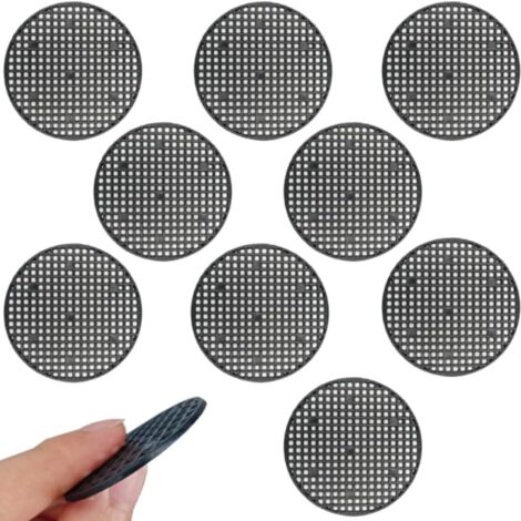 Lot de 10 tapis de drainage en maille pour pot de fleurs, ronds noirs de 8,5 cm, en plastique PP , pour éviter la perte de sol, tapis respirant pour bonsaï (1/5)