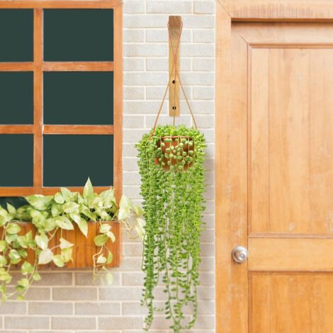 Houten plantenhanger Wandhaak voor kamerplanten, lantaarns, bloemen en windgongen Veelzijdige decoratieve standaard (2-pack, 20 cm) (1/5)