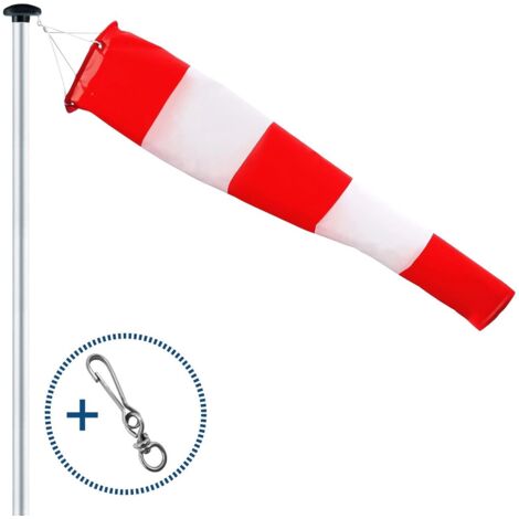 Convient pour manche à air extérieur, indicateur de direction du vent en rouge et blanc, 150x30x15cm. Suspension et pivot, résistant aux intempéries, indicateur de direction du vent (1/5)