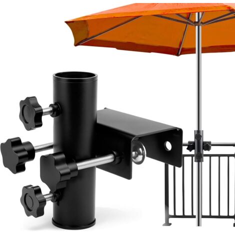 Support de Parasol - En Métal - Pour Balcon - Support de Parasol Ajustable - Rampe de Balcon Ø23-38mm - Support de Parasol Robuste - Support de Parasol Pour Balcon - Patio Ou Table
