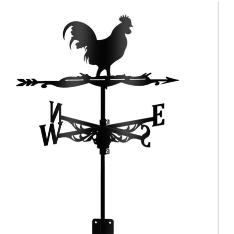 Girouette - Girouette - Girouette coq en fonte - Décoration pour la maison et le jardin - Extérieur - Convient à la direction du vent appropriée (1/5)