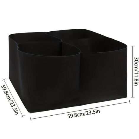 Set de 2 bacs de potager surélevés avec treillis de plantation — 59,8 x 59,8 x 30 cm bacs de plantation surélevés pour fleurs et légumes  Conteneurs de plantes avec pots racinaires en tissu respirant  (1/5)