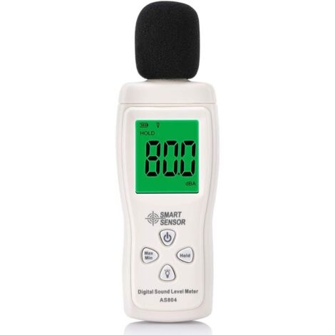 Sonomètre numérique Testeur de décibels numérique Compteur de décibels professionnel 30-130dBA Min/Max Données Batterie faible Écran LCD rétro-éclairé Mise hors tension automatique pour l'usine de bur