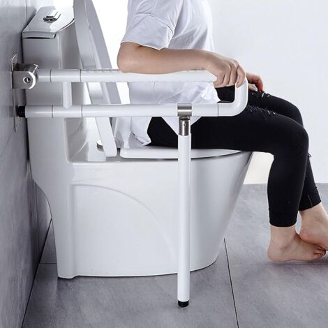 Barre d'appui pliable pour toilettes – Acier inoxydable 304 – Charge maximale 330 lb – Surface antidérapante et antimicrobienne