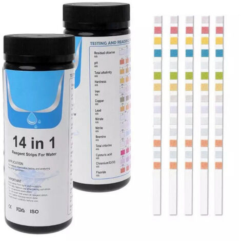 100pcs 14-en-1 Kit de test d'eau potable Test de qualité de l'eau pour l'eau de puits et du robinet