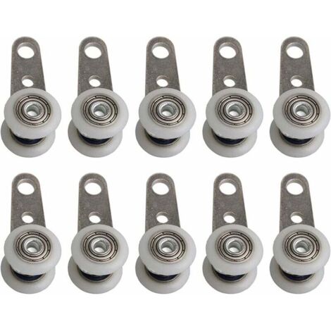 Lot De 10 Roulettes Pour Baies Vitrées Ou Portes Coulissantes - En Métal Et En Plastique - 4,5 X 1,9 Cm,LAOA
