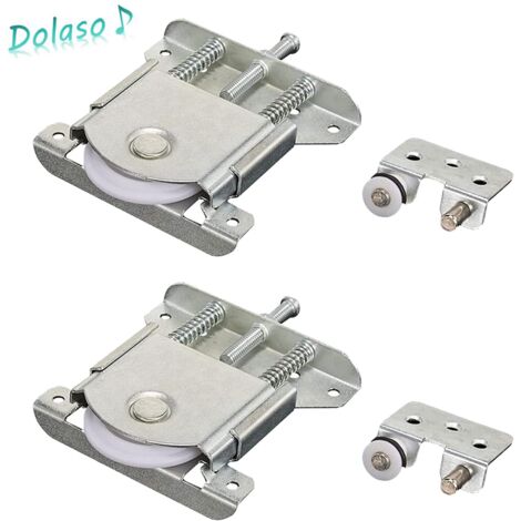 Dolaso – Roulette porte coulissante 2 paires – Roues en fer et nylon – Diamètre 4.2 cm – Pour armoires, placards et fenêtres