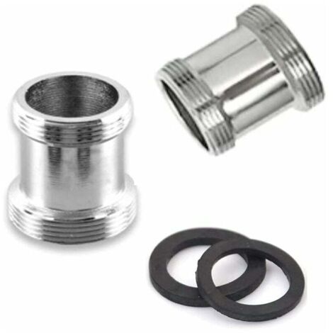 Lot de 2 adaptateurs de robinet en laiton, 22 mm NPT male vers male, connecteur aérateur de robinet pour robinet d'évier, purificateur d'eau, aérateur (M18 - M22) (1/5)