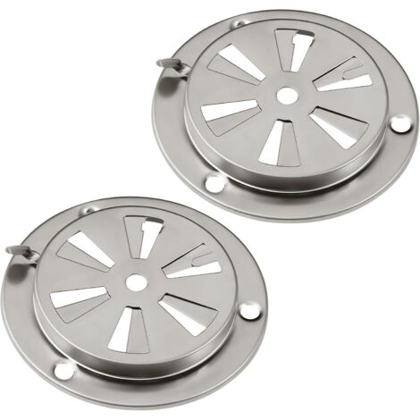 Barbecue fumoir Air Kit d'aération, 2 pièces en acier inoxydable pour grille de ventilation pour une meilleure circulation de l'air, pièces de rechange pour gril, cuisinière et fumoir (1/5)