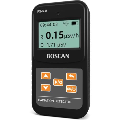 Compteur Geiger Détecteur de radiations nucléaires, Dosimètre de radiations personnel, Compteur Geiger rechargeable avec batterie Affichage LCD Courbe Graphique pour Bêta Gamma Rayon X