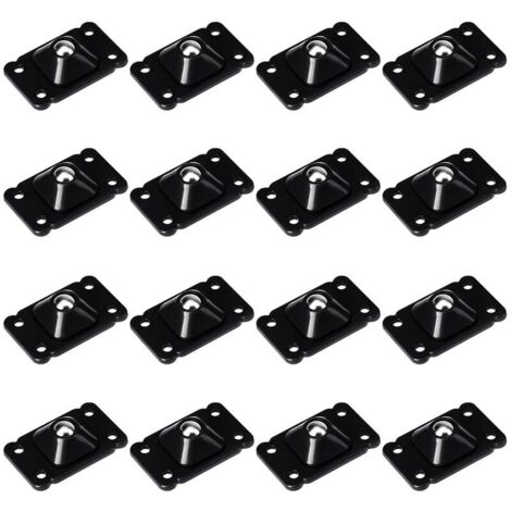 Lot de 16 mini roulettes pivotantes universelles à rotation à 360 degrés - Auto-adhésives - Roulettes pivotantes en acier inoxydable - Roulettes Auto-AdhéSives, Mini-Roues Pivotantes- Noir,Guazhuni