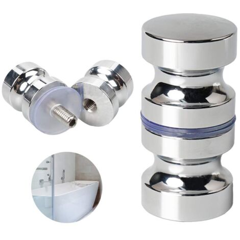 Groofoo – Poignée de porte en verre pour salle de bain – Alliage d'aluminium – Résistante à l'humidité – Installation facile – Pour portes de 4 à 15 mm