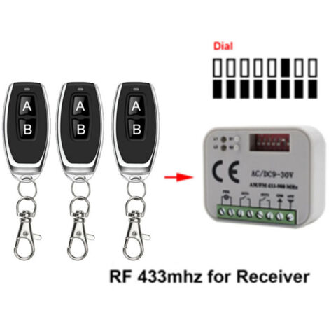 Télécommande de porte de garage 433 868 MHz RX Multi 300-900 MHz AC/DC 9-30 V Télécommande