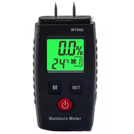 Rapanda – Détecteur d'humidité à broche – 3 modes de mesure – Écran LCD rétroéclairé – Précision ± 2,0 % pour bois et matériaux de construction