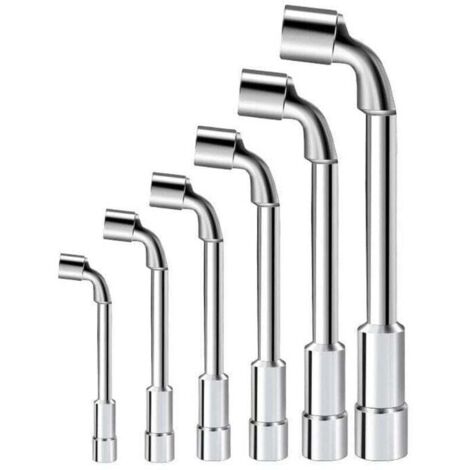 Jeu de clés à pipe 7 - 12 mm 6 pièces, pipe Socket L-Shaped Perforated Elbow Auto Repair Tool (1/5)