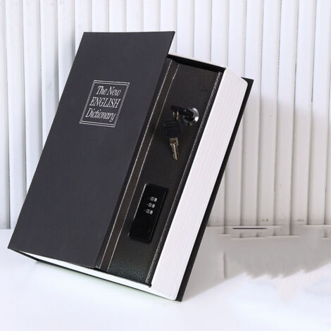 Coffre-fort à pages falsifiées avec combinaison, coffre-fort portable, petit coffre-fort, coffre-fort dictionnaire pour espèces, bijoux et clés