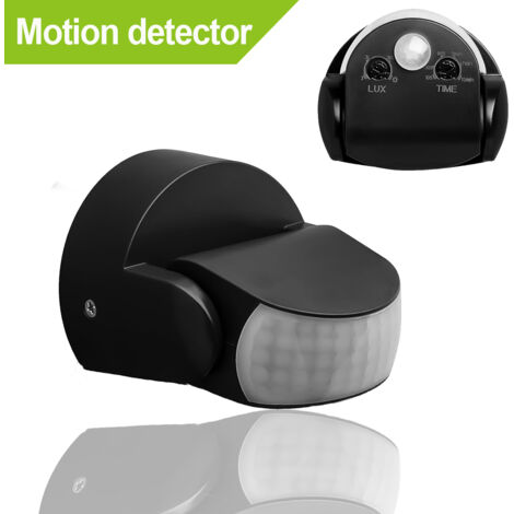 Détecteur de mouvement extérieur IP65 orientable 180°/360° – Capteur infrarouge 12m – Installation murale/plafond – Capteur crépusculaire (1/5)